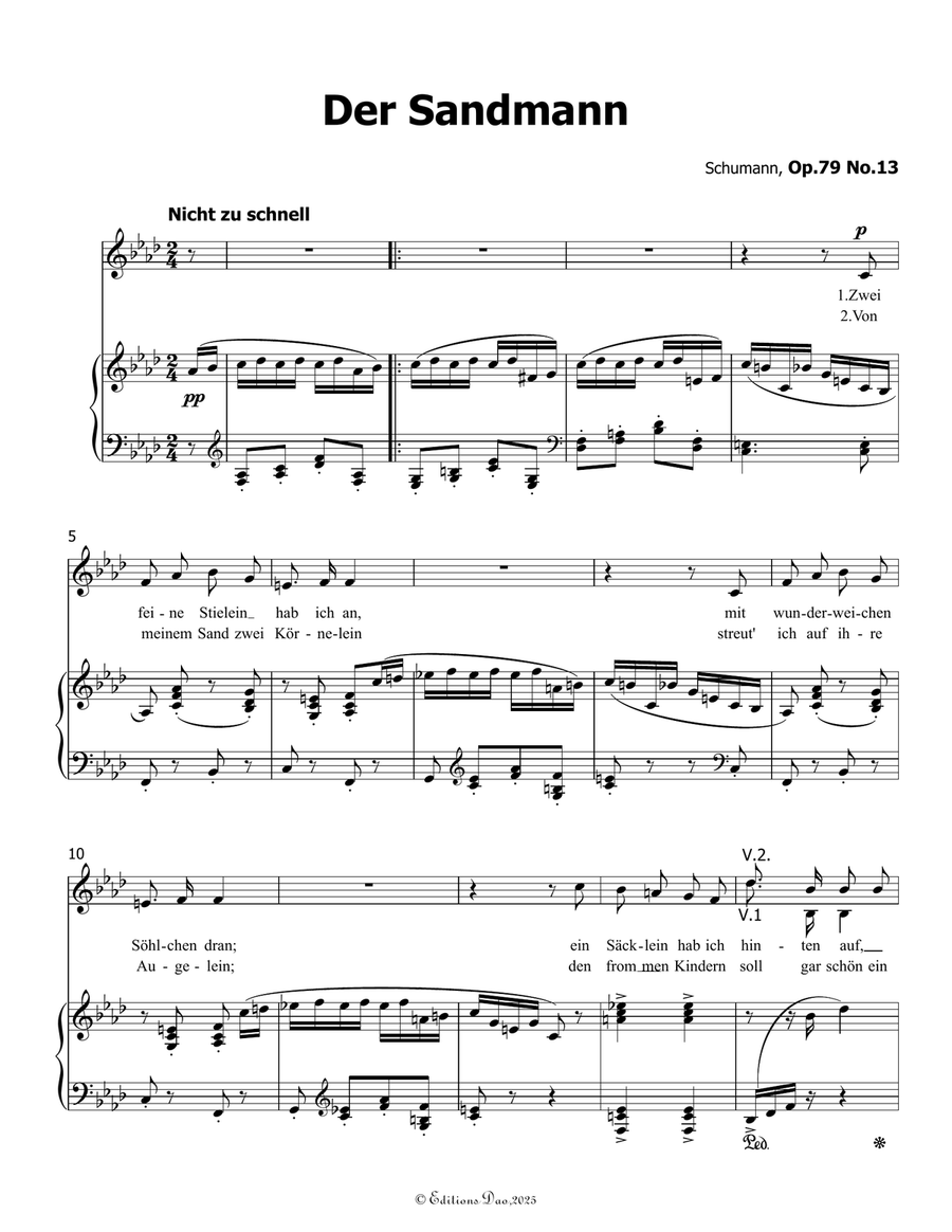 Der Sandmann, by Schumann, Op.79 No.13, in f minor Piano, Vocal scores gallery preview page 3