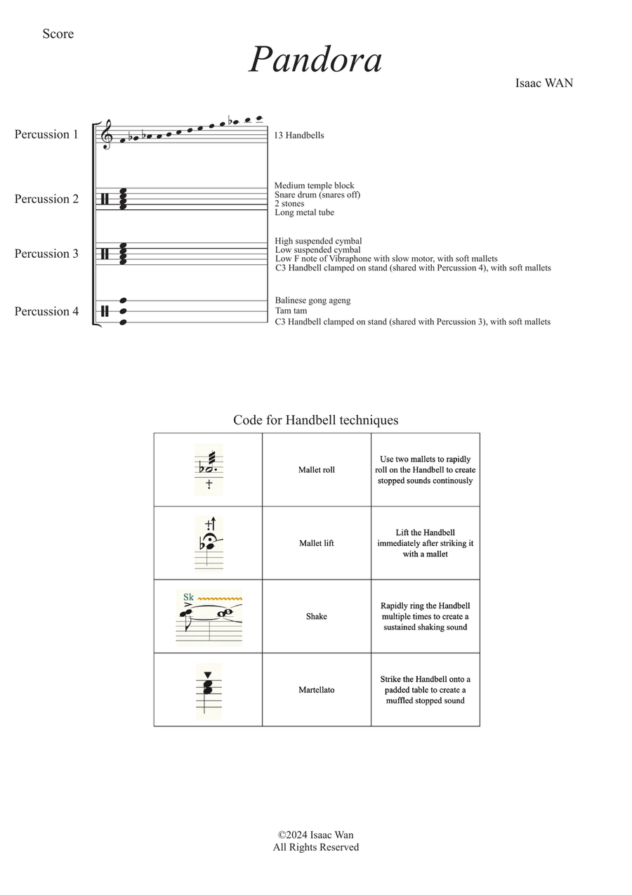 Pandora - Score Only Percussion Ensemble scores gallery preview page 2