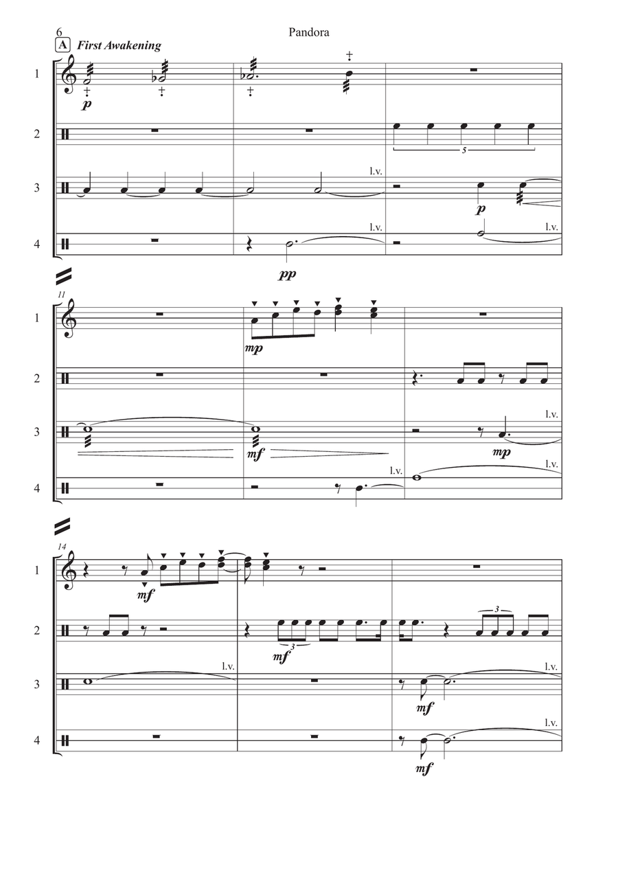 Pandora - Score Only Percussion Ensemble scores gallery preview page 6