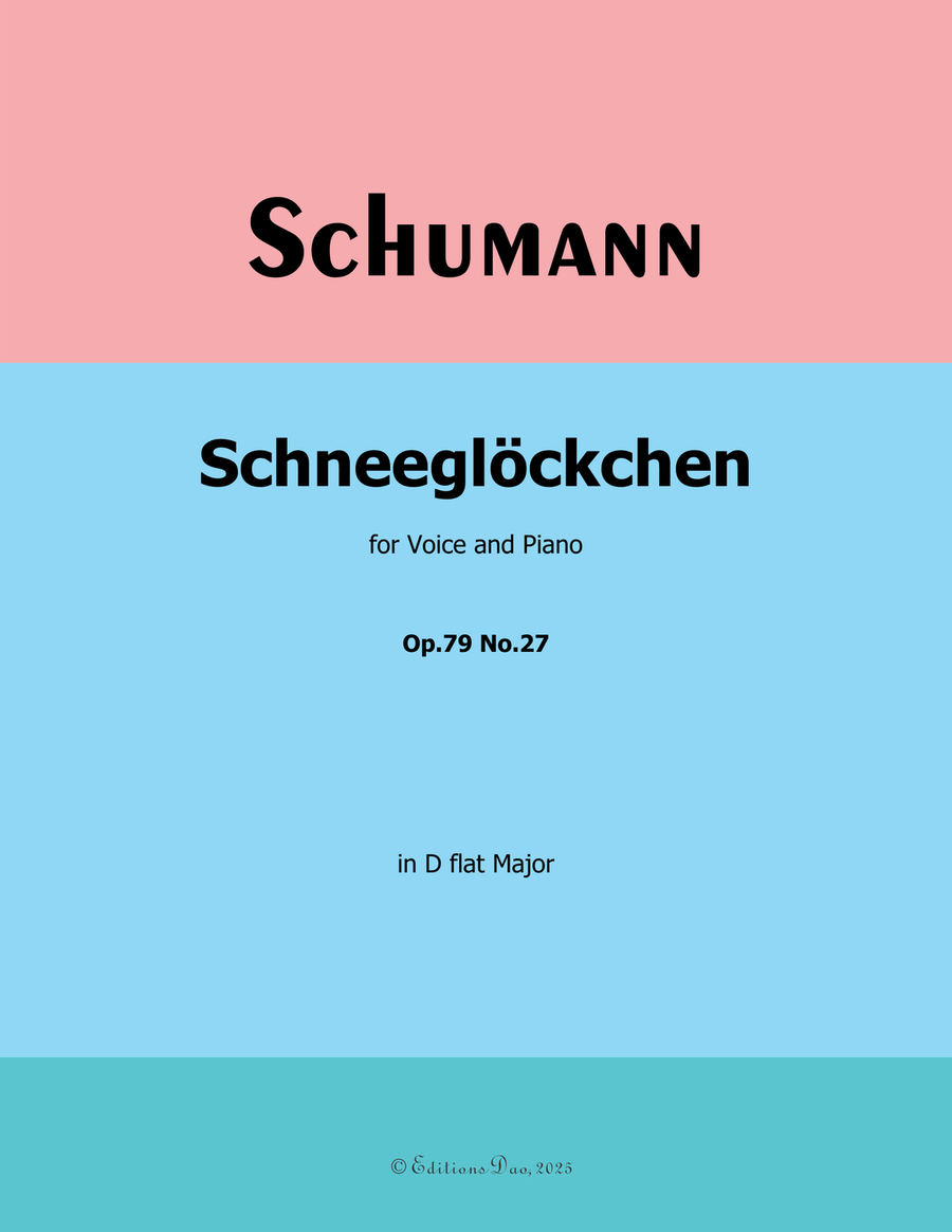 Schneeglockchen, by Schumann, Op.79 No.27, in D flat Major Piano, Vocal scores gallery preview page 1