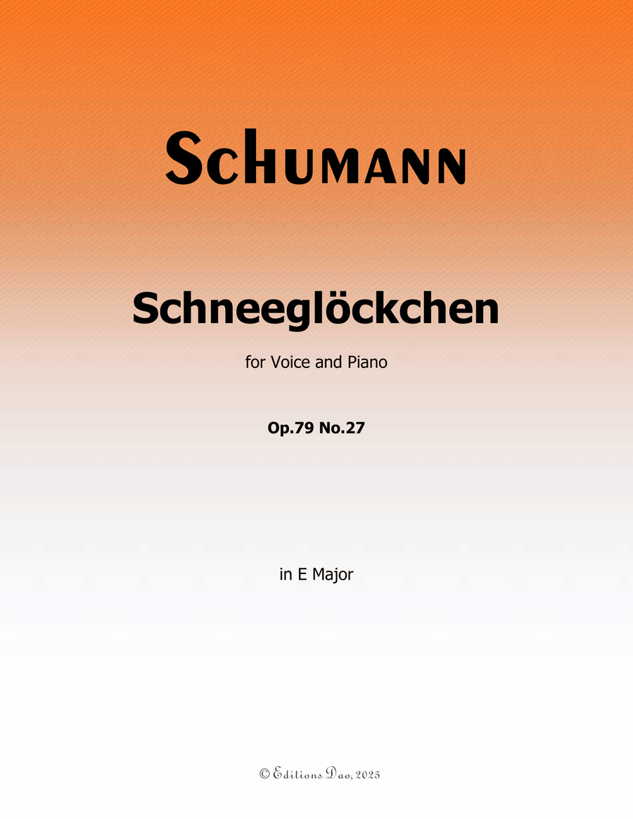Schneeglockchen, by Schumann, Op.79 No.27, in E Major Piano, Vocal scores gallery preview page 1