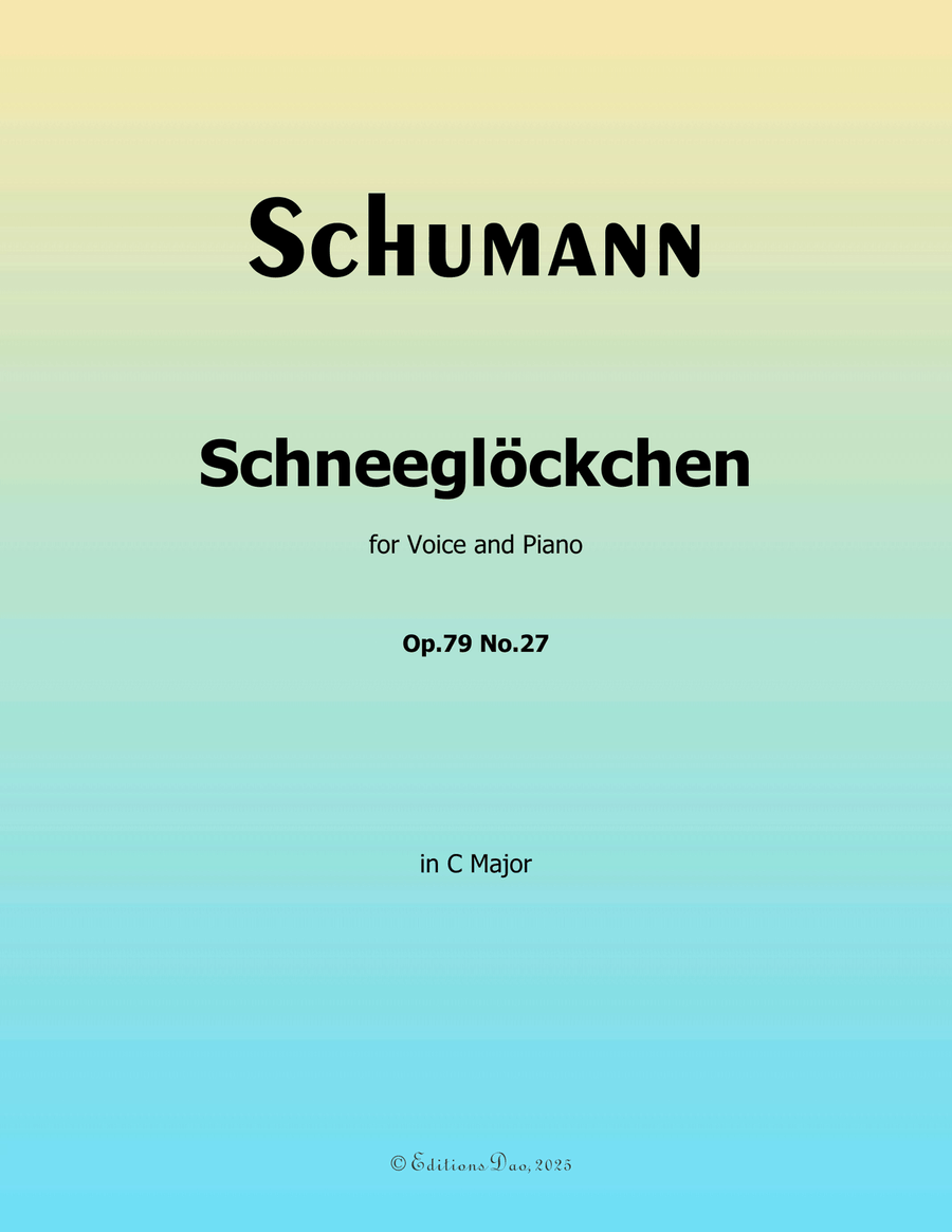 Schneeglockchen, by Schumann, Op.79 No.27, in C Major Piano, Vocal scores gallery preview page 1
