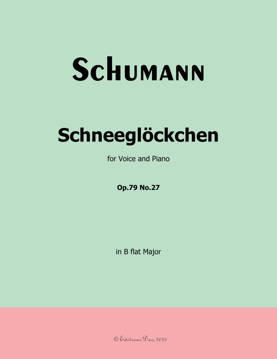 Schneeglockchen, by Schumann, Op.79 No.27, in B flat Major Piano, Vocal scores gallery preview page 1