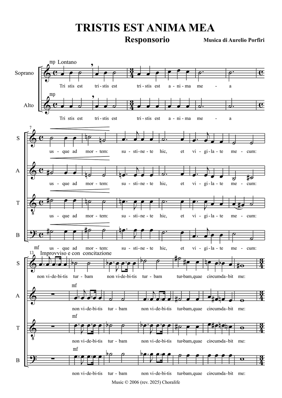 TRISTIS EST ANIMA MEA TRISTIS EST ANIMA MEA 4-Part scores gallery preview page 1