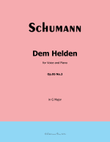 Dem Helden, by Schumann, Op.95 No.3, in G Major
