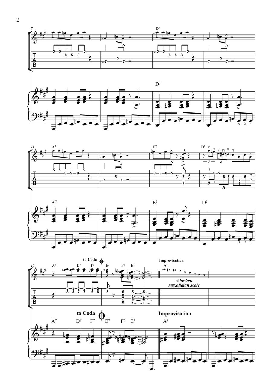 Blues in A Blues in A Electric Guitar scores gallery preview page 2
