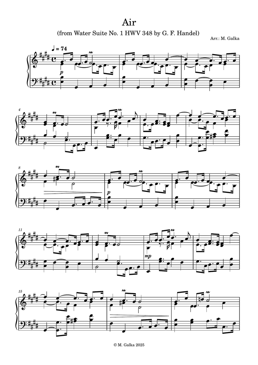 Air Air Piano Solo scores gallery preview page 1