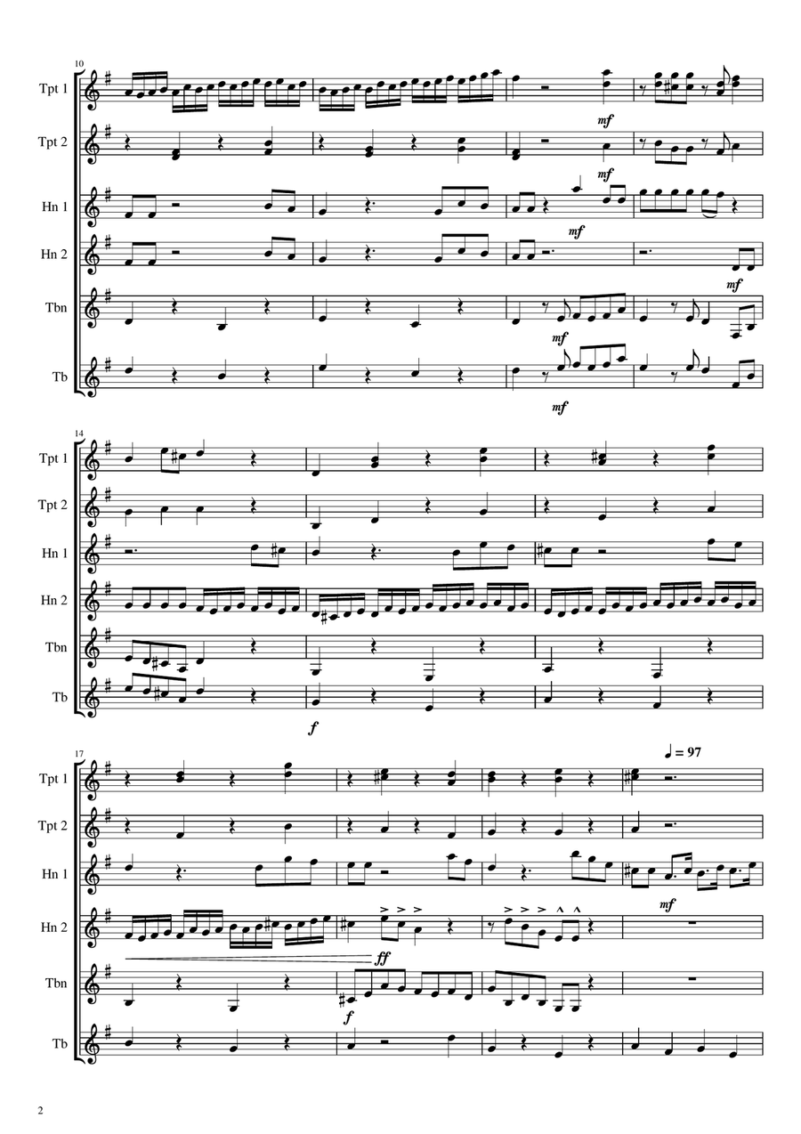 For Unto us a Child is Born Brass Ensemble scores gallery preview page 2