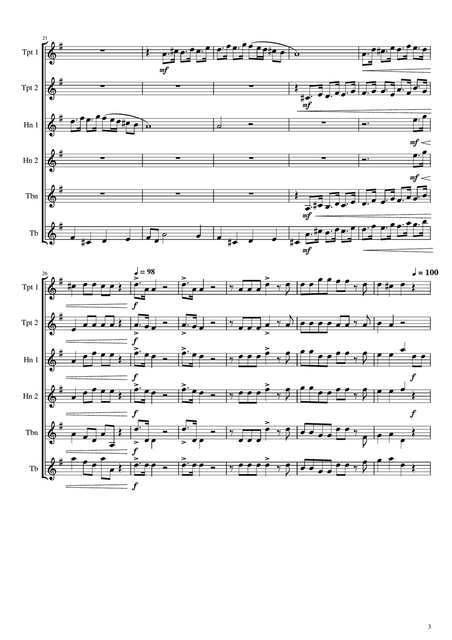 For Unto us a Child is Born Brass Ensemble scores gallery preview page 3