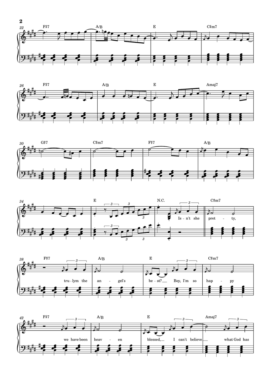 Stevie Wonder - Isn't She Lovely (easy piano) Piano, Vocal scores gallery preview page 2