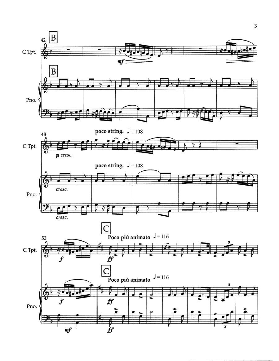 Ungarische Tanze (Hungarian Dance) Nr 2 (3) F-Dur C Trumpet scores gallery preview page 3