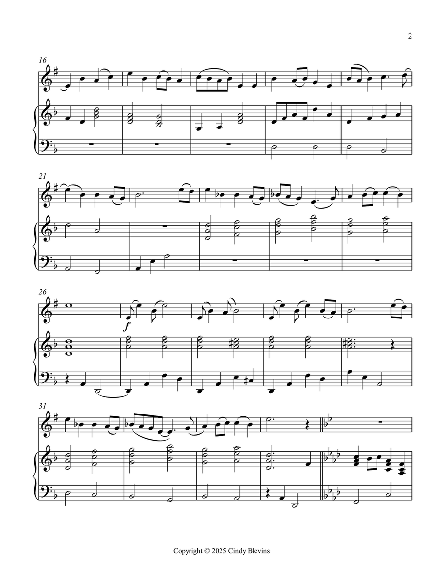 Full Moon Rising, an original piece for clarinet and piano B-Flat Clarinet scores gallery preview page 3