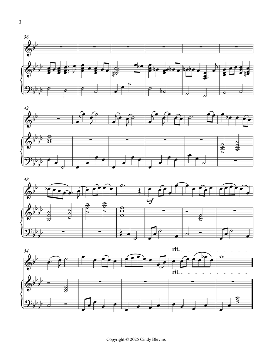 Full Moon Rising, an original piece for clarinet and piano B-Flat Clarinet scores gallery preview page 4