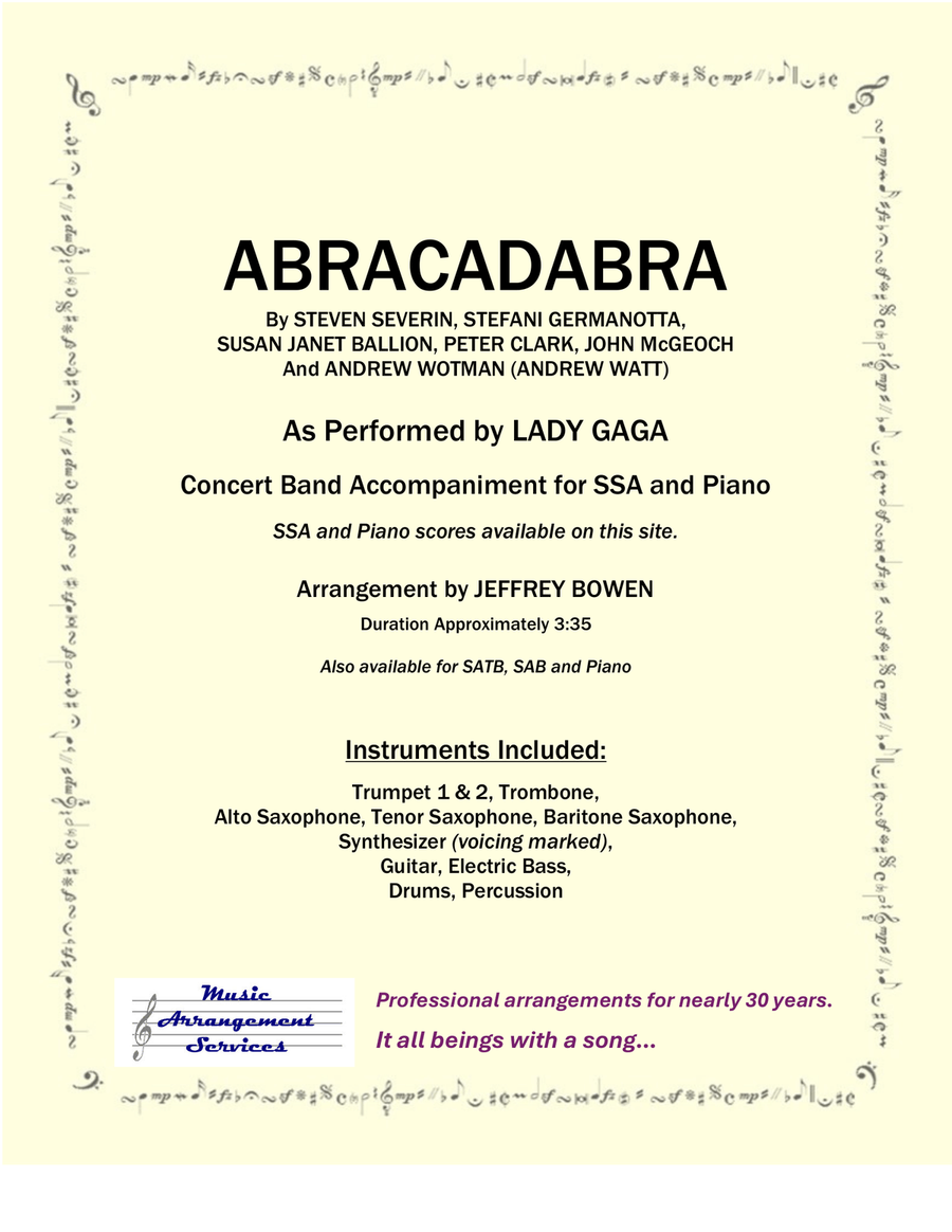 Abracadabra Concert Band scores gallery preview page 1