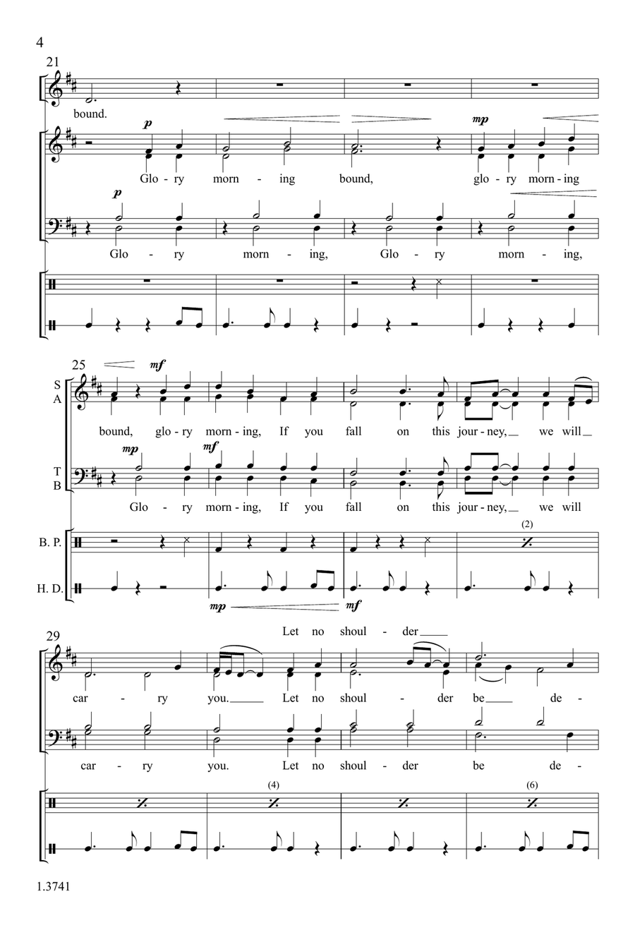 Glory Morning Bound by Karen Marrolli 4-Part - Digital Sheet Music page 4