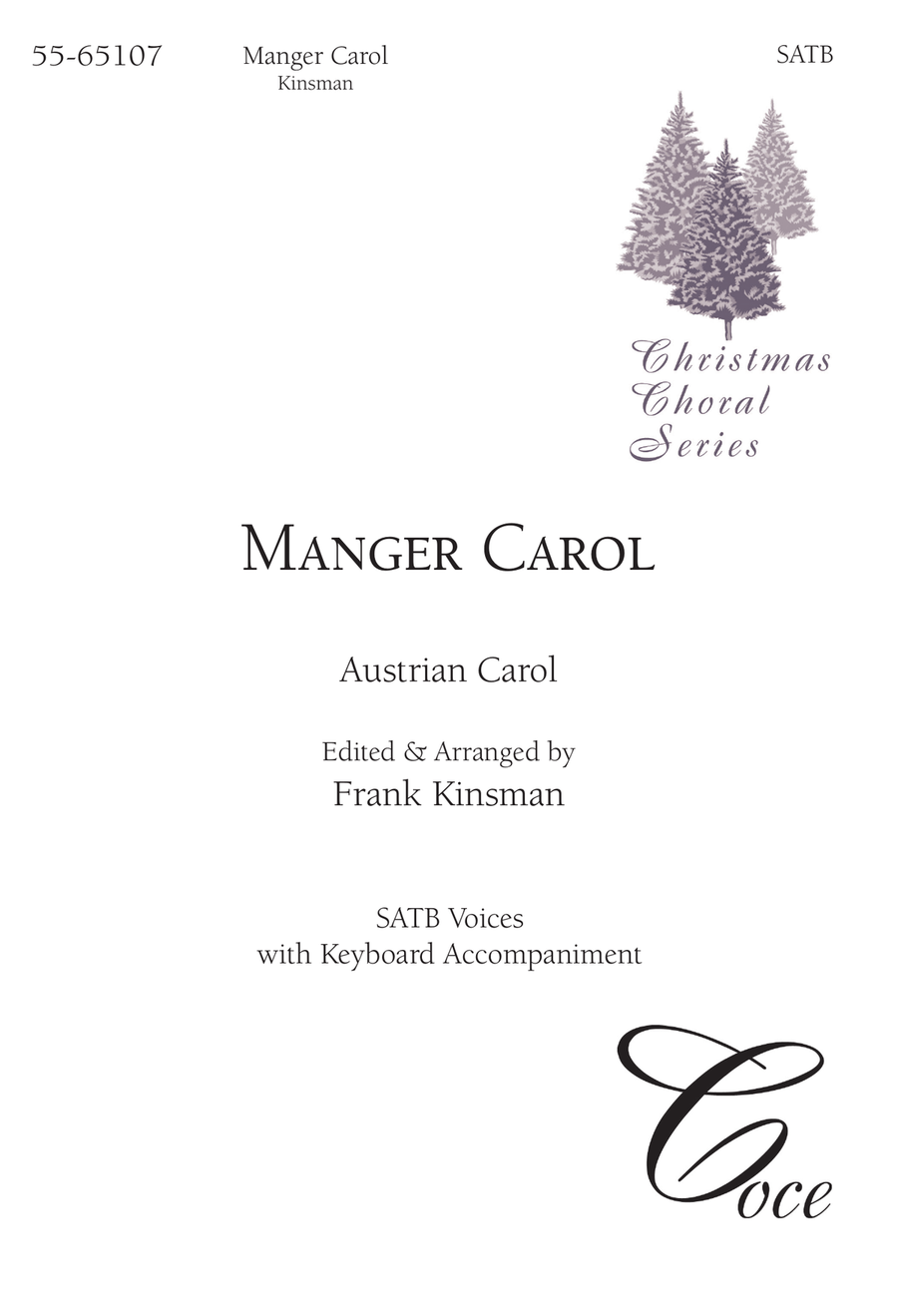 Manger Carol Manger Carol 4-Part scores gallery preview page 1