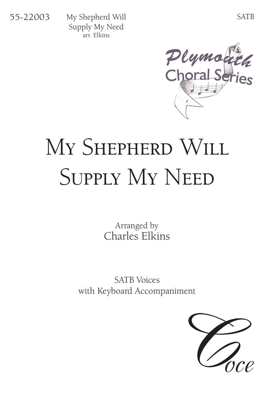 My Shepherd Will Supply My Need 4-Part scores gallery preview page 1