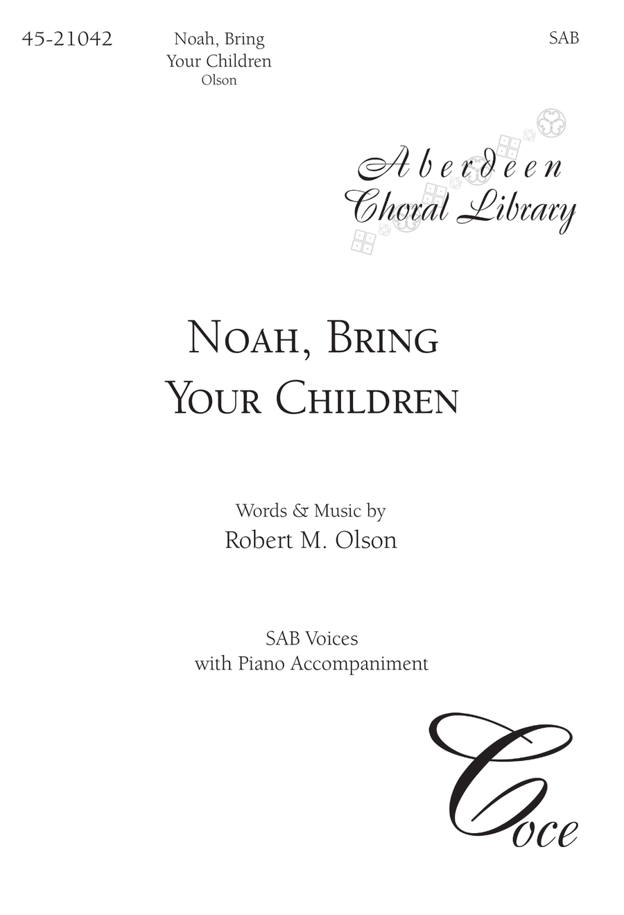 Noah, Bring Your Children 3-Part scores gallery preview page 1