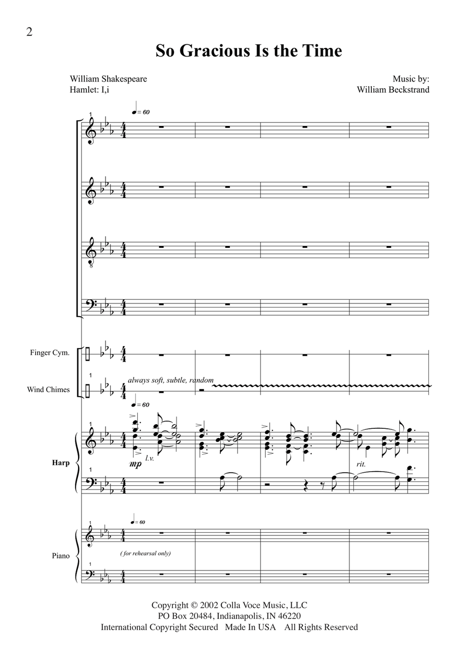 So Gracious Is The Time (Downloadable Choral Score) 4-Part scores gallery preview page 2