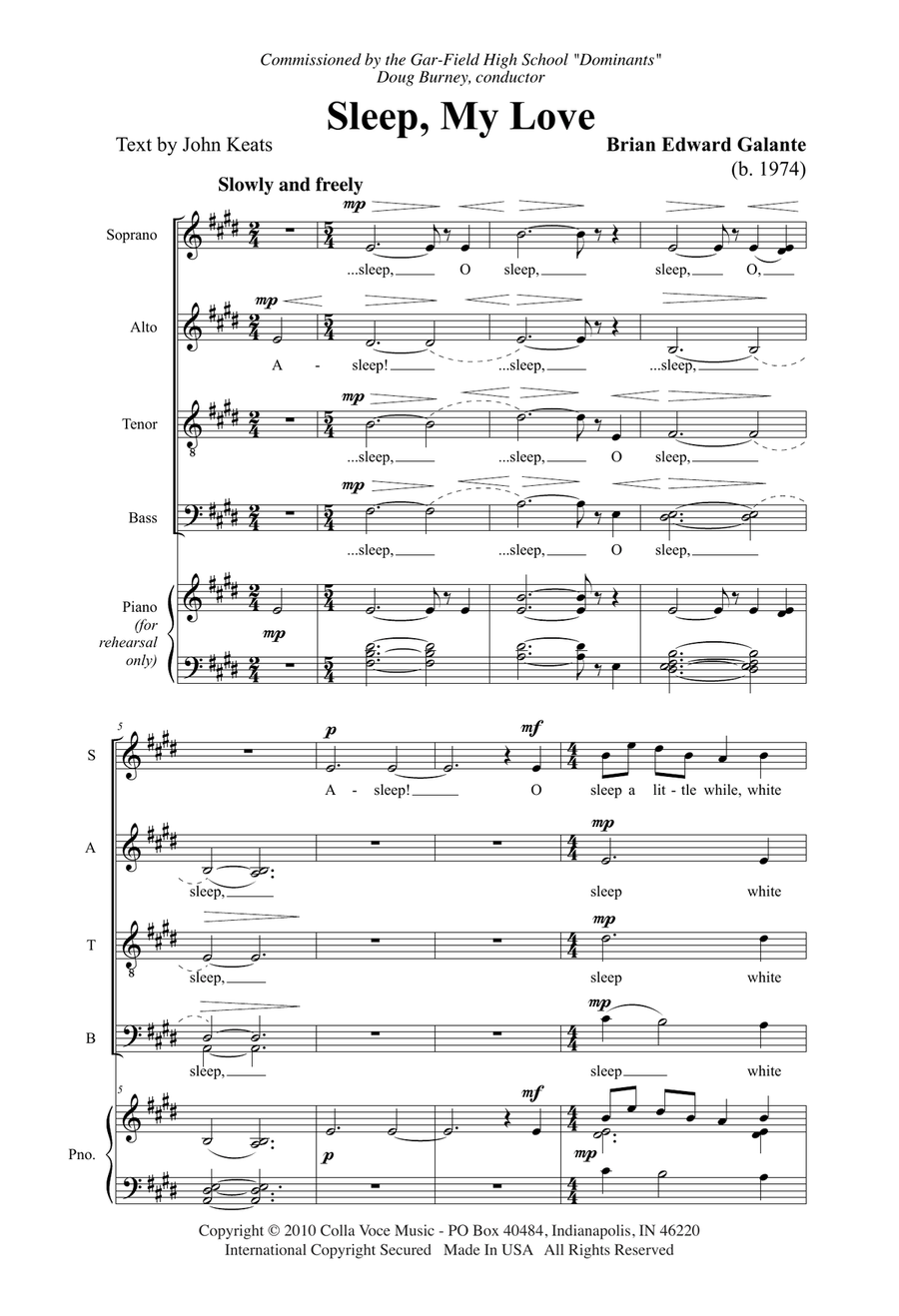 Sleep, My Love Sleep, My Love 4-Part scores gallery preview page 2