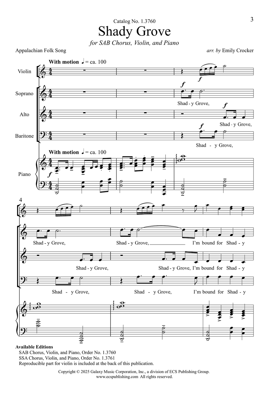 Shady Grove Shady Grove 3-Part scores gallery preview page 3