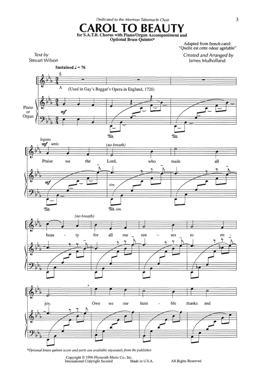 Carol To Beauty 4-Part - Digital Sheet Music page 3