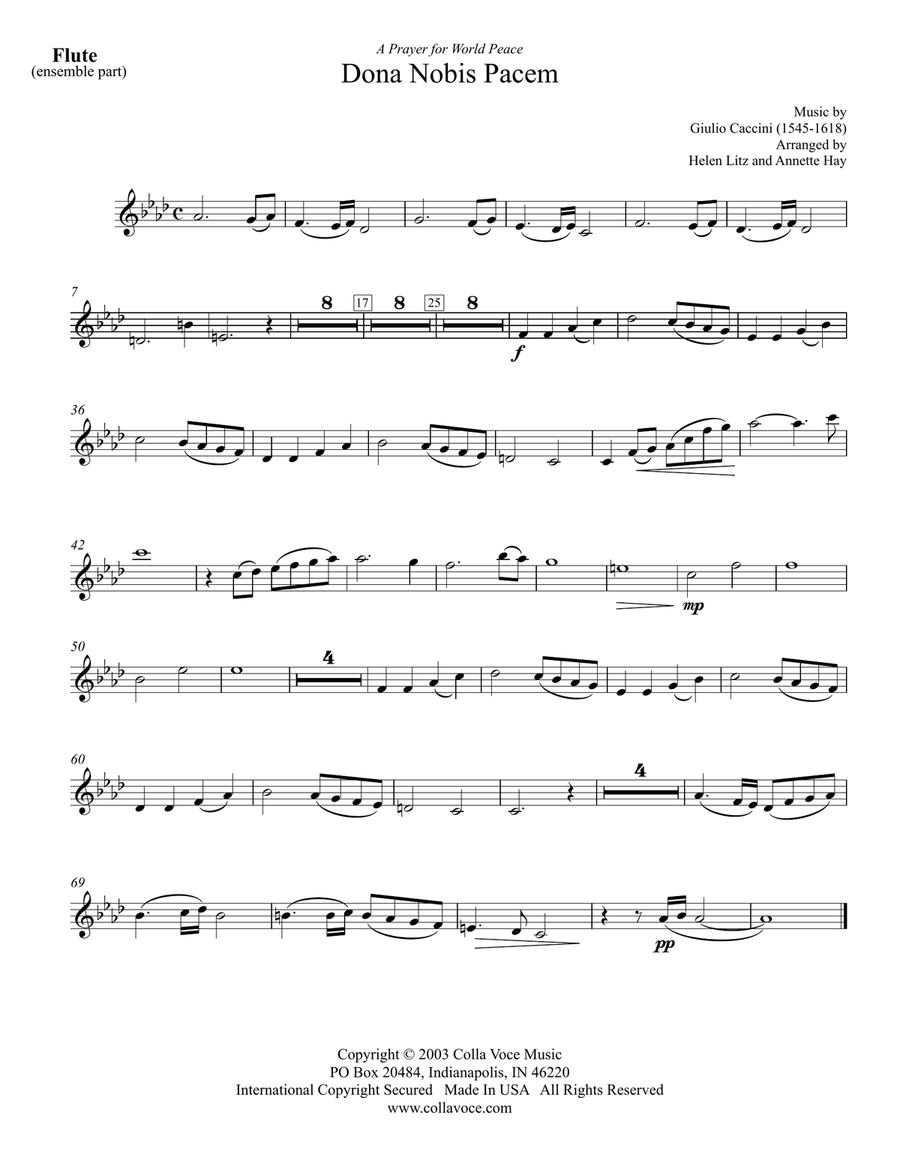 Dona Nobis Pacem (Downloadable Small Ensemble Parts) Choir scores gallery preview page 1