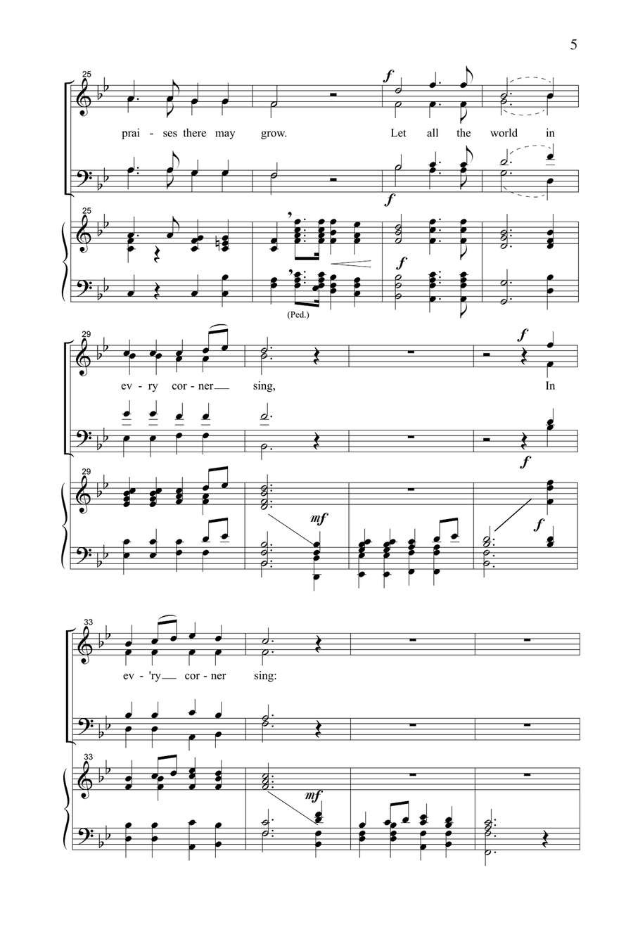 Let All The World In Every Corner Sing 4-Part scores gallery preview page 4