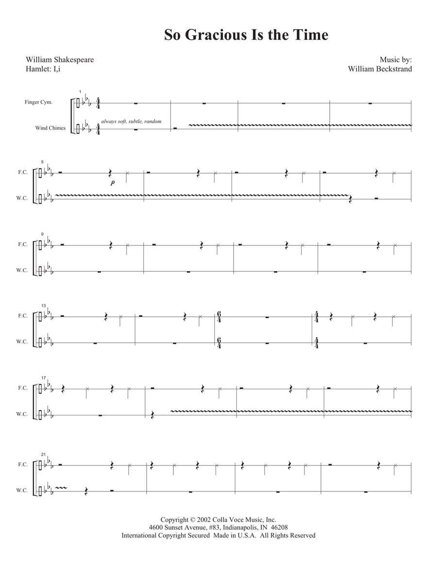 So Gracious Is The Time (Downloadable Harp/Percussion Parts) Choir scores gallery preview page 3