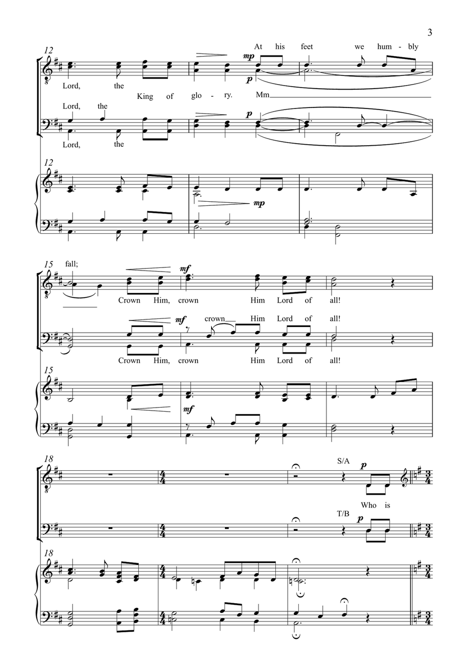 Who Is He In Yonder Stall? (Downloadable) 4-Part scores gallery preview page 3