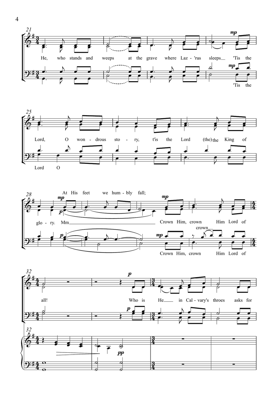 Who Is He In Yonder Stall? (Downloadable) 4-Part scores gallery preview page 4