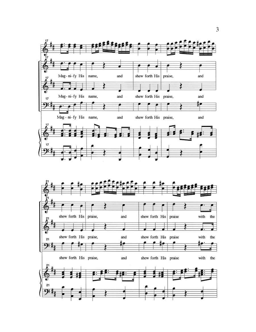 Magnify His Name (Downloadable) 3-Part scores gallery preview page 5