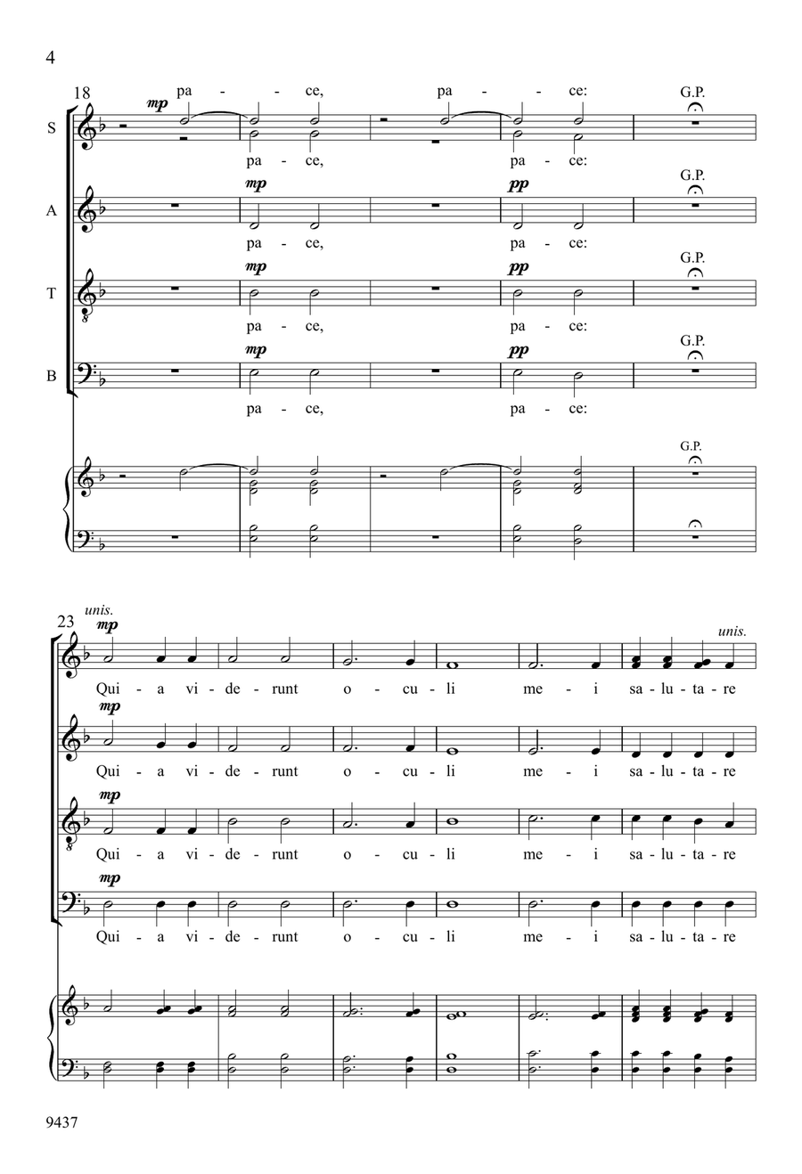 Nunc Dimittis Nunc Dimittis 4-Part scores gallery preview page 4