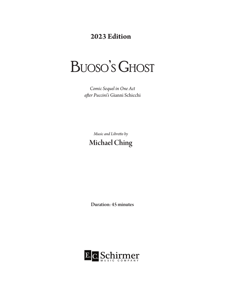 Buoso's Ghost (Downloadable Piano/Vocal Score) Voice scores gallery preview page 1