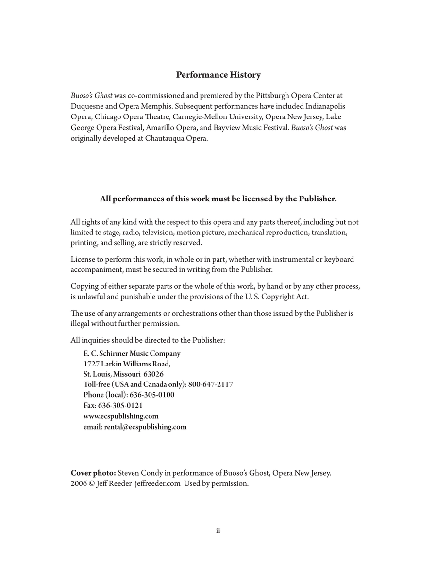 Buoso's Ghost (Downloadable Piano/Vocal Score) Voice scores gallery preview page 2