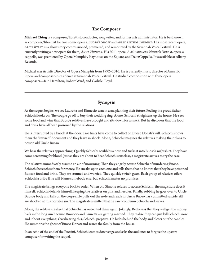 Buoso's Ghost (Downloadable Piano/Vocal Score) Voice scores gallery preview page 4