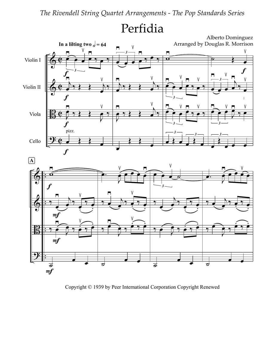 Perfidia String Quartet scores gallery preview page 2