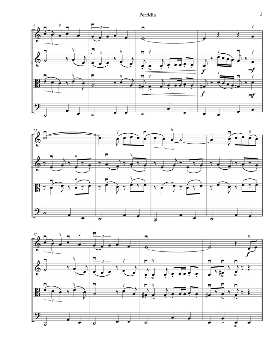 Perfidia String Quartet scores gallery preview page 3