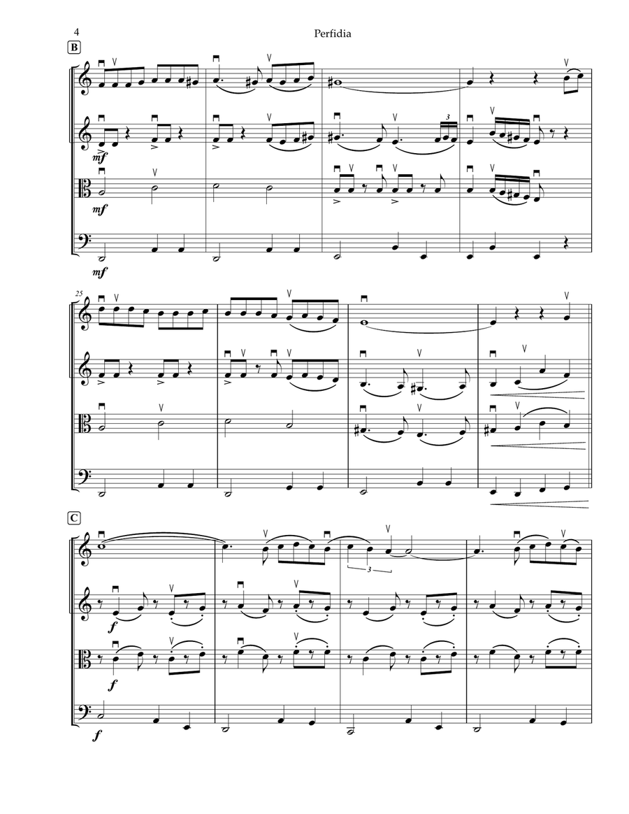 Perfidia String Quartet scores gallery preview page 4