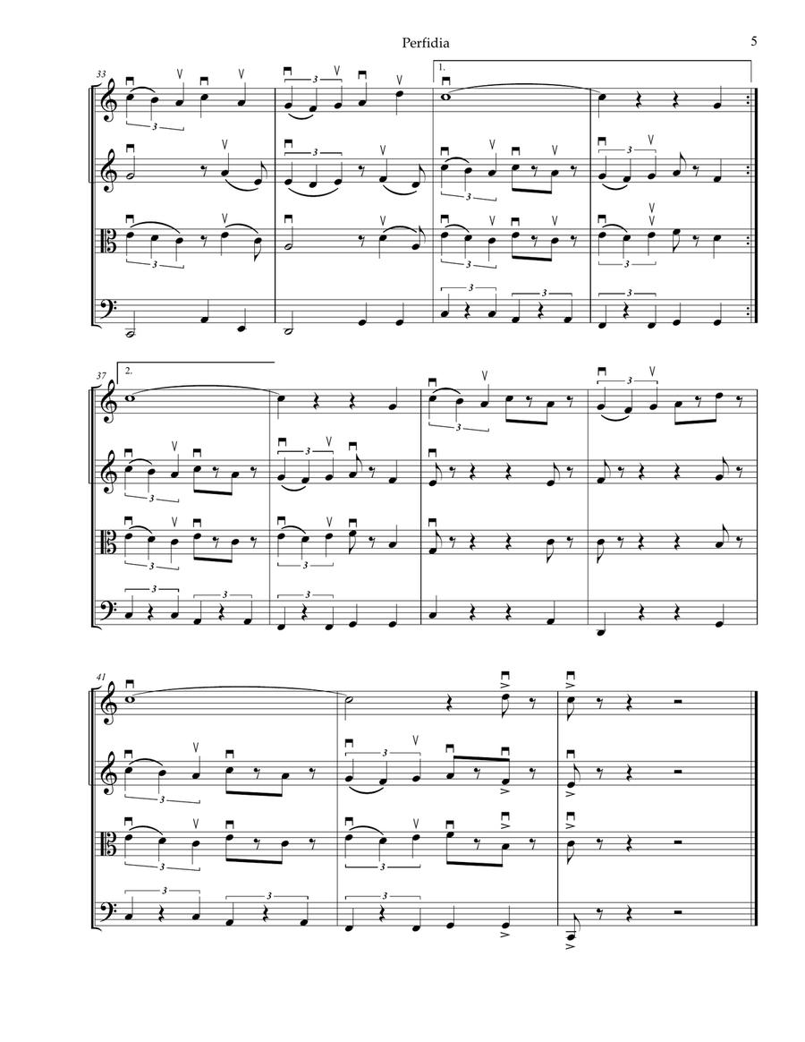 Perfidia String Quartet scores gallery preview page 5