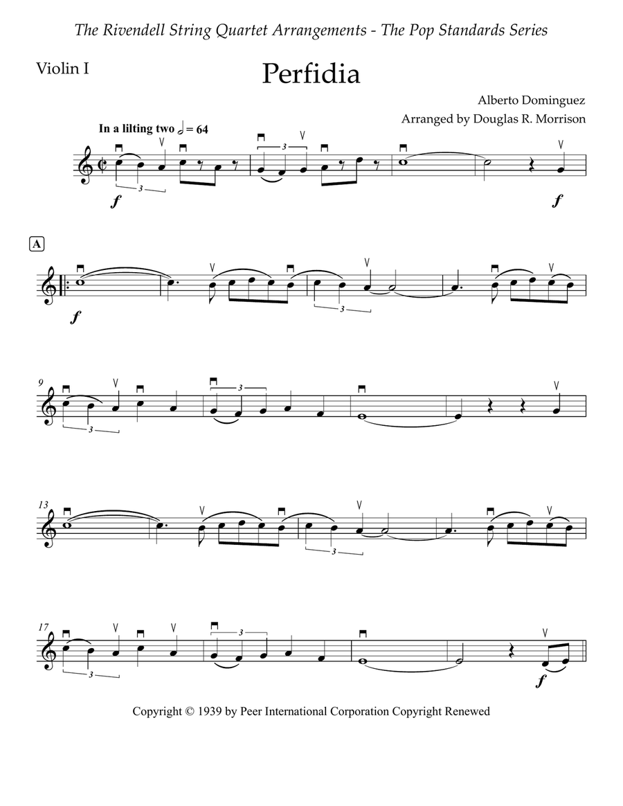 Perfidia String Quartet scores gallery preview page 6
