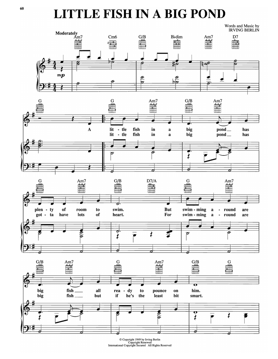Little Fish In A Big Pond (from Miss Liberty) Piano, Vocal, Guitar scores gallery preview page 1