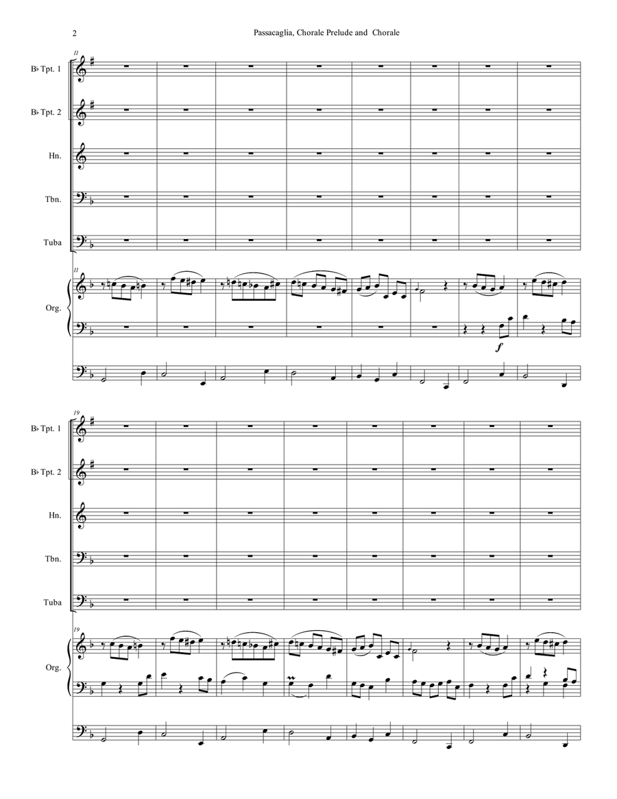 Passacaglia, Chorale Prelude and Chorale (The Yuletide) Small Ensemble scores gallery preview page 2