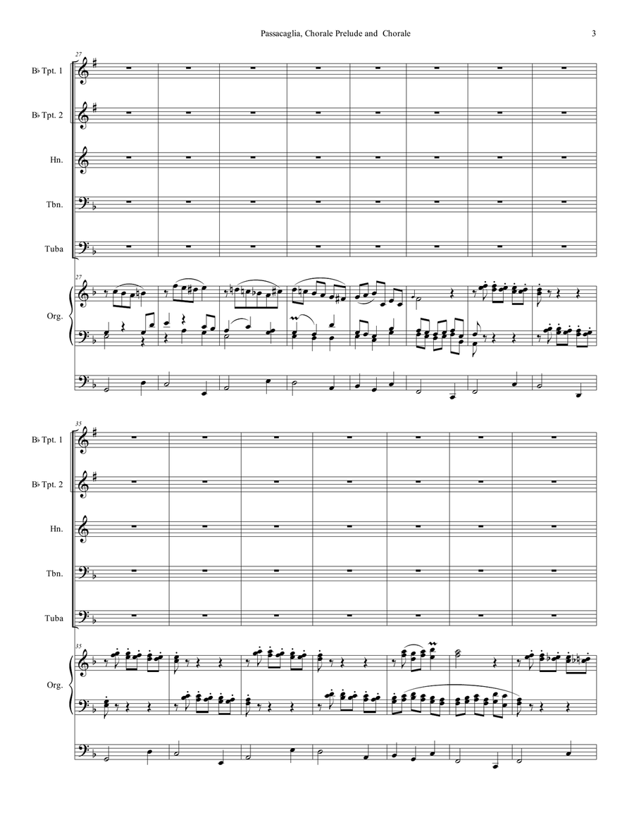 Passacaglia, Chorale Prelude and Chorale (The Yuletide) Small Ensemble scores gallery preview page 3