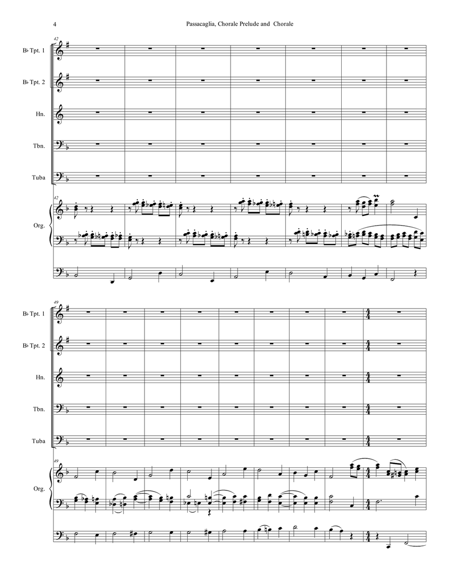 Passacaglia, Chorale Prelude and Chorale (The Yuletide) Small Ensemble scores gallery preview page 4