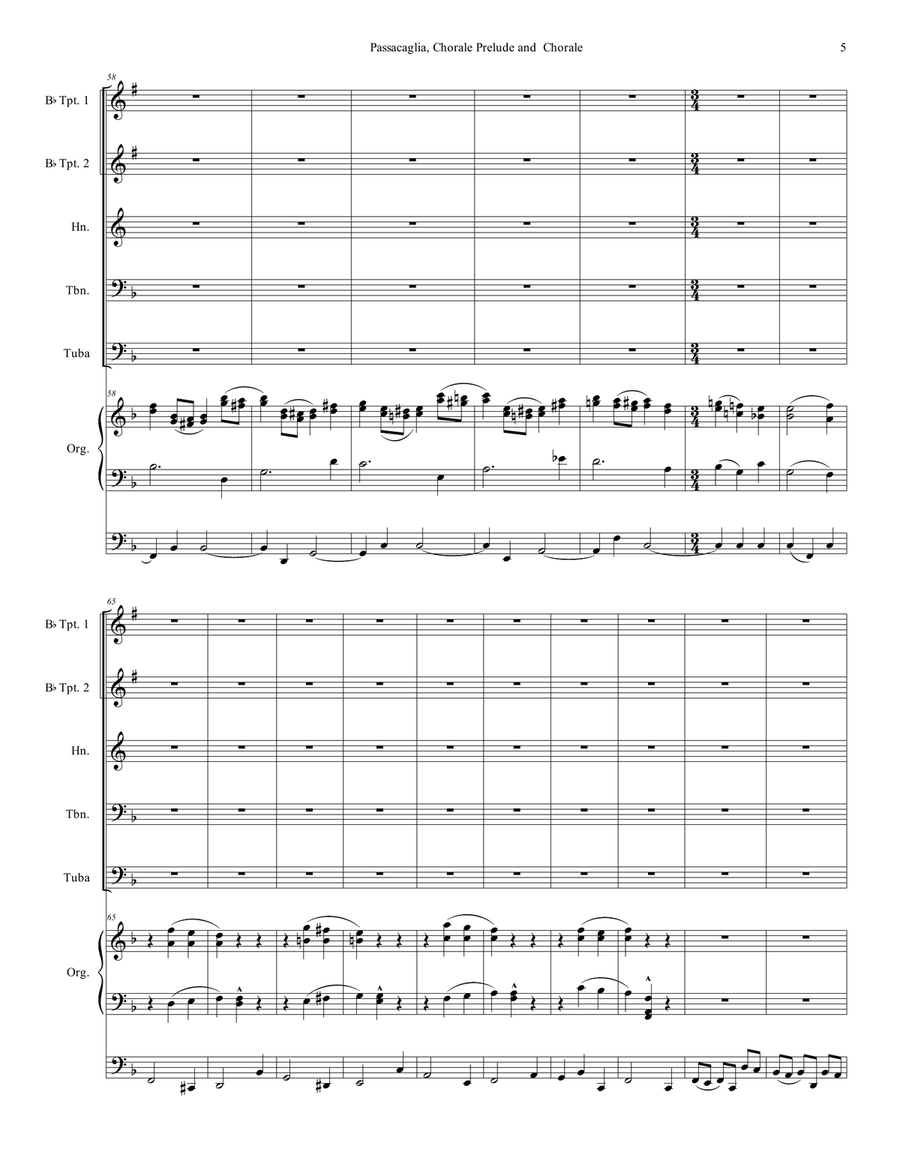 Passacaglia, Chorale Prelude and Chorale (The Yuletide) Small Ensemble scores gallery preview page 5