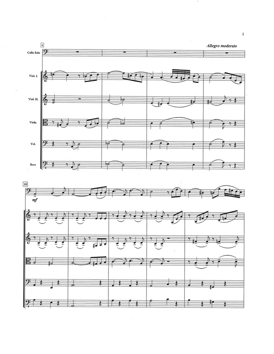 Arpeggione Sonata (Complete Movements) (Cello Solo with String Orchestra) Chamber Music scores gallery preview page 4
