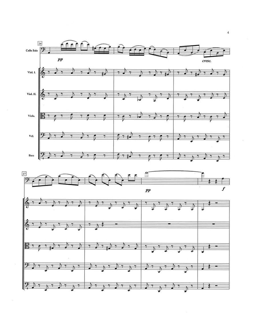 Arpeggione Sonata (Complete Movements) (Cello Solo with String Orchestra) Chamber Music scores gallery preview page 6