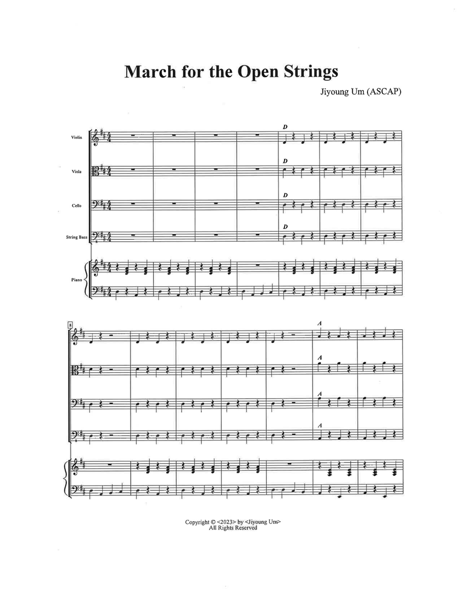 March for the Open Strings String Orchestra scores gallery preview page 3
