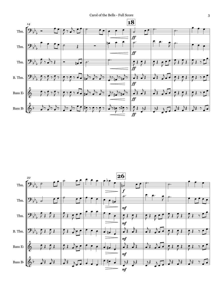 20 Trombone Quartets - Christmas Swing and Jazz Brass Quartet scores gallery preview page 4